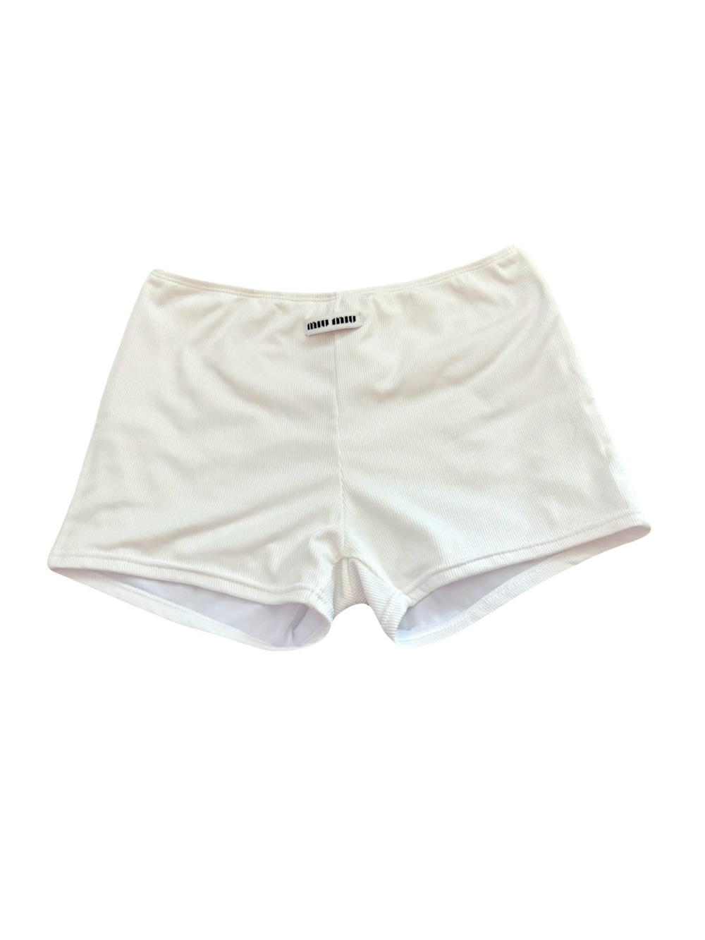 NWOT MIU MIU WHITE RIBBED BOXER SHORTS // SIZE MEDIUM 🤍